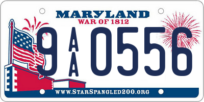 MD license plate 9AA0556