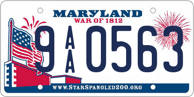 MD license plate 9AA0563