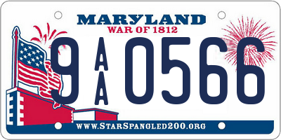 MD license plate 9AA0566