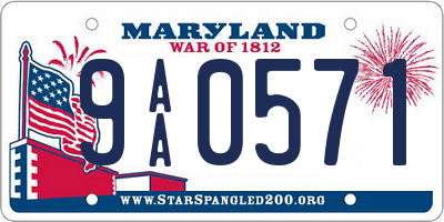 MD license plate 9AA0571