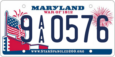 MD license plate 9AA0576