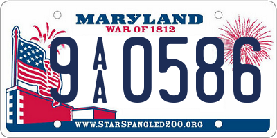 MD license plate 9AA0586