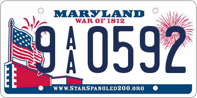 MD license plate 9AA0592