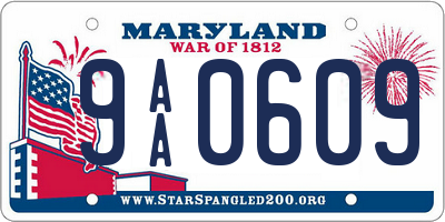 MD license plate 9AA0609