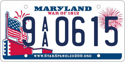 MD license plate 9AA0615