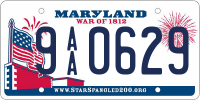MD license plate 9AA0629