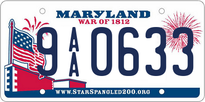 MD license plate 9AA0633