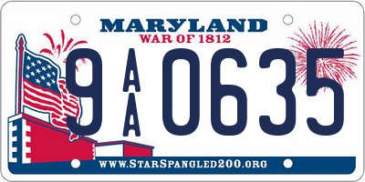 MD license plate 9AA0635