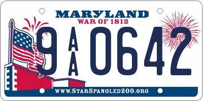 MD license plate 9AA0642