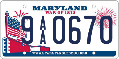 MD license plate 9AA0670