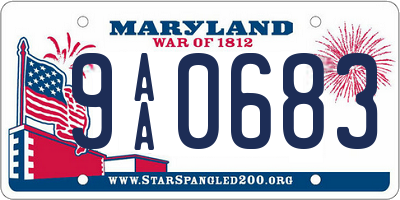 MD license plate 9AA0683