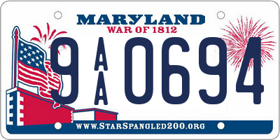MD license plate 9AA0694
