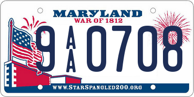 MD license plate 9AA0708