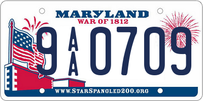 MD license plate 9AA0709