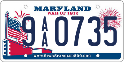 MD license plate 9AA0735