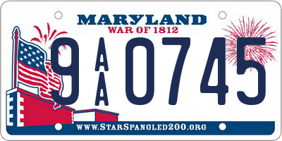 MD license plate 9AA0745