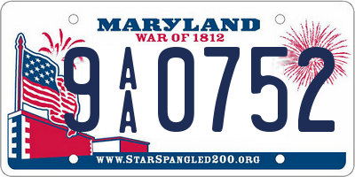 MD license plate 9AA0752