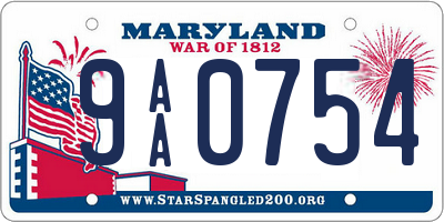 MD license plate 9AA0754