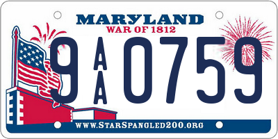 MD license plate 9AA0759
