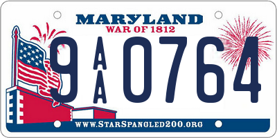 MD license plate 9AA0764