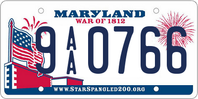 MD license plate 9AA0766