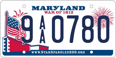 MD license plate 9AA0780