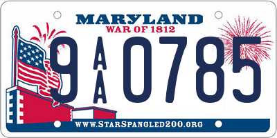 MD license plate 9AA0785