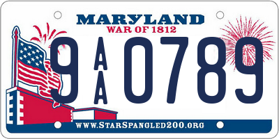 MD license plate 9AA0789