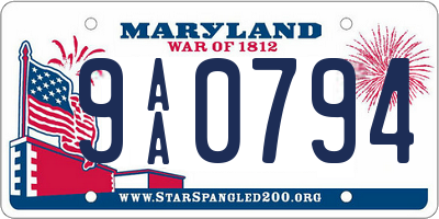 MD license plate 9AA0794