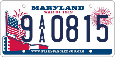 MD license plate 9AA0815