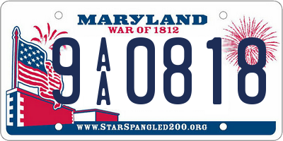 MD license plate 9AA0818