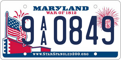 MD license plate 9AA0849