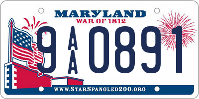 MD license plate 9AA0891