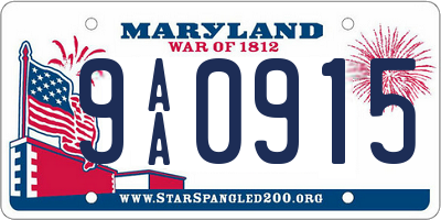 MD license plate 9AA0915