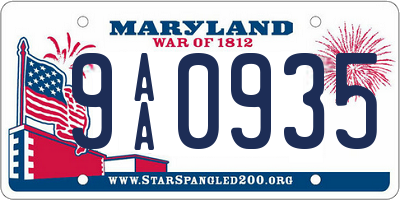 MD license plate 9AA0935