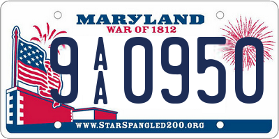 MD license plate 9AA0950