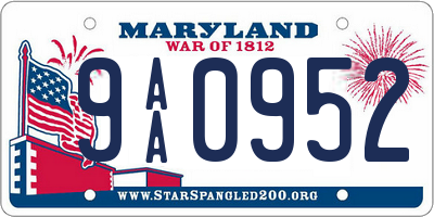 MD license plate 9AA0952