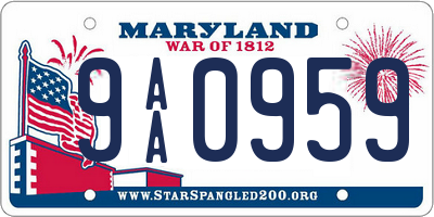 MD license plate 9AA0959