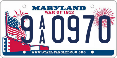 MD license plate 9AA0970