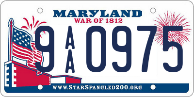 MD license plate 9AA0975