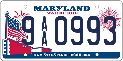 MD license plate 9AA0993
