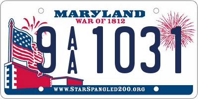 MD license plate 9AA1031