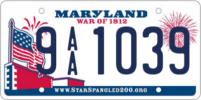 MD license plate 9AA1039