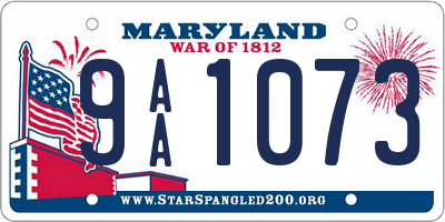 MD license plate 9AA1073