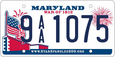 MD license plate 9AA1075
