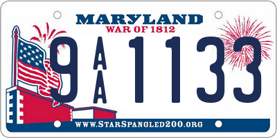MD license plate 9AA1133