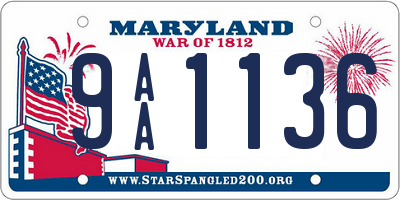MD license plate 9AA1136