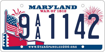 MD license plate 9AA1142