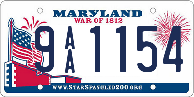 MD license plate 9AA1154