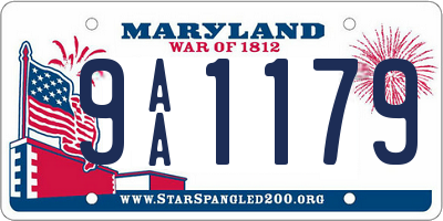 MD license plate 9AA1179